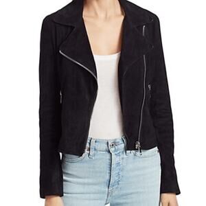 LTH JKT FLO Suede Leather Jacket XS Black Minimalist Punk Biker Moto Grunge $495